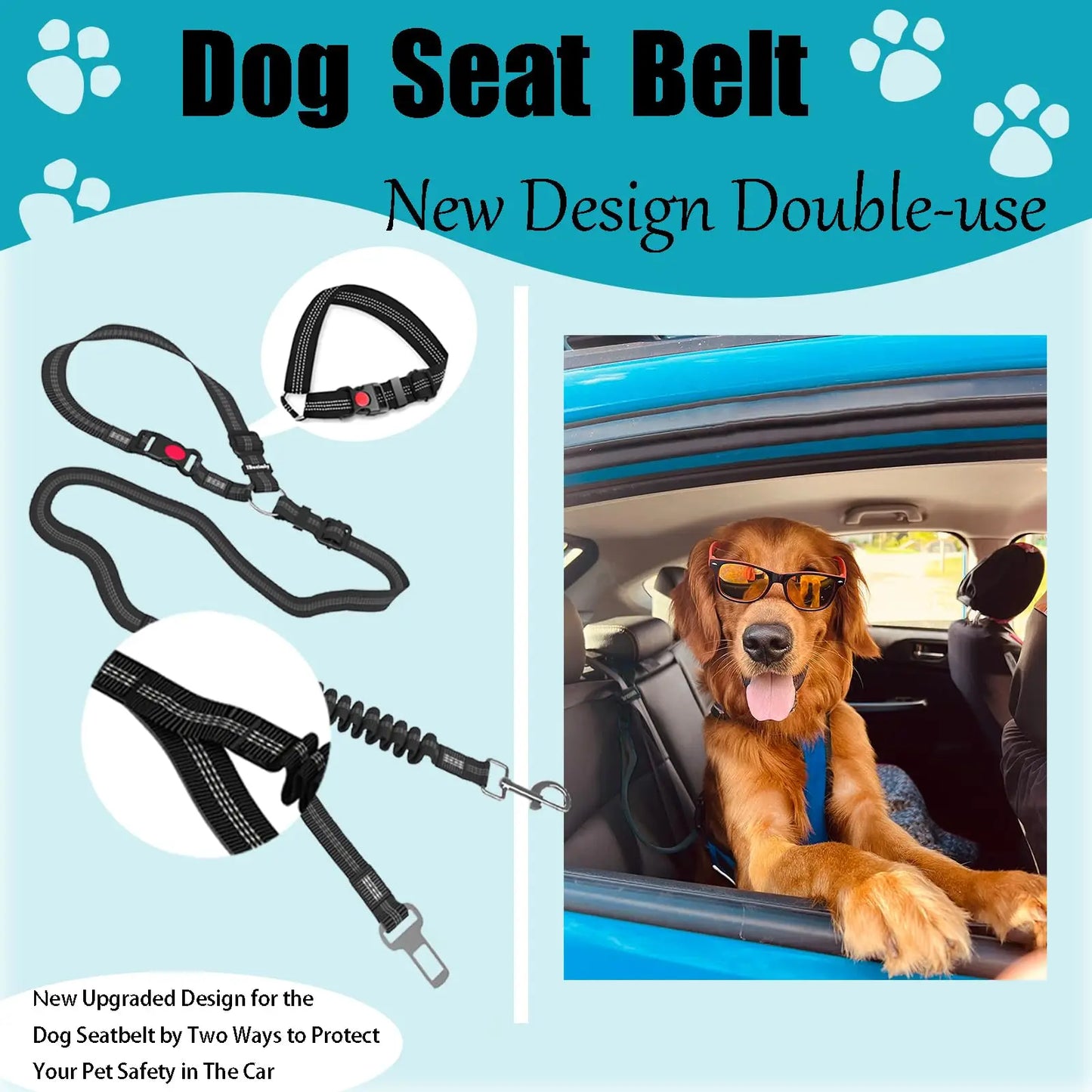 Adjustable Heavy-Duty Dog Car Seat Belt