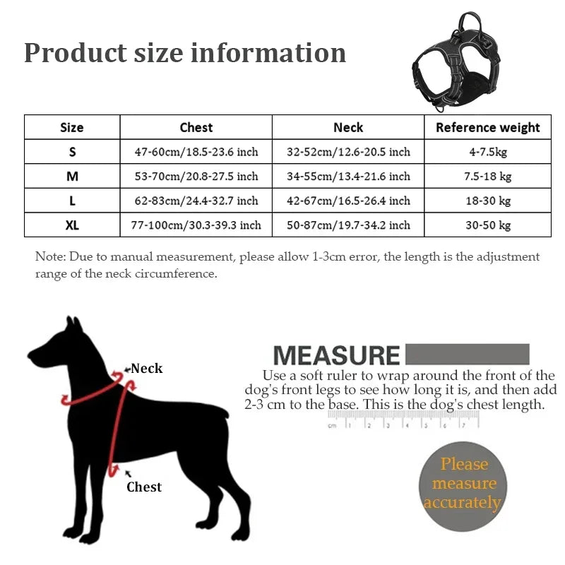 Adjustable Reflective No-Pull Dog Harness