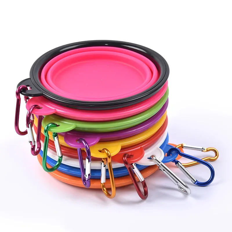 Collapsible Silicone Dog Bowl – 350ml Portable Travel Feeder