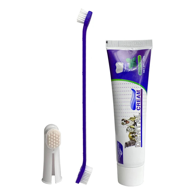 4-in-1 Dog Dental Care Kit – Toothpaste, Toothbrush & Finger Brush Set