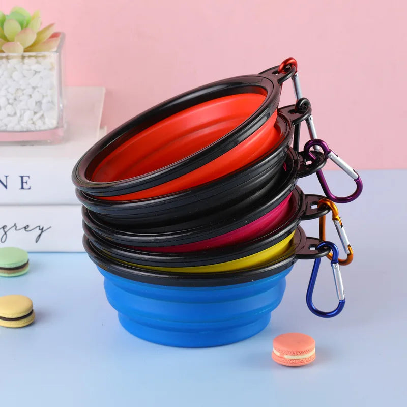 Collapsible Silicone Dog Bowl – 350ml Portable Travel Feeder