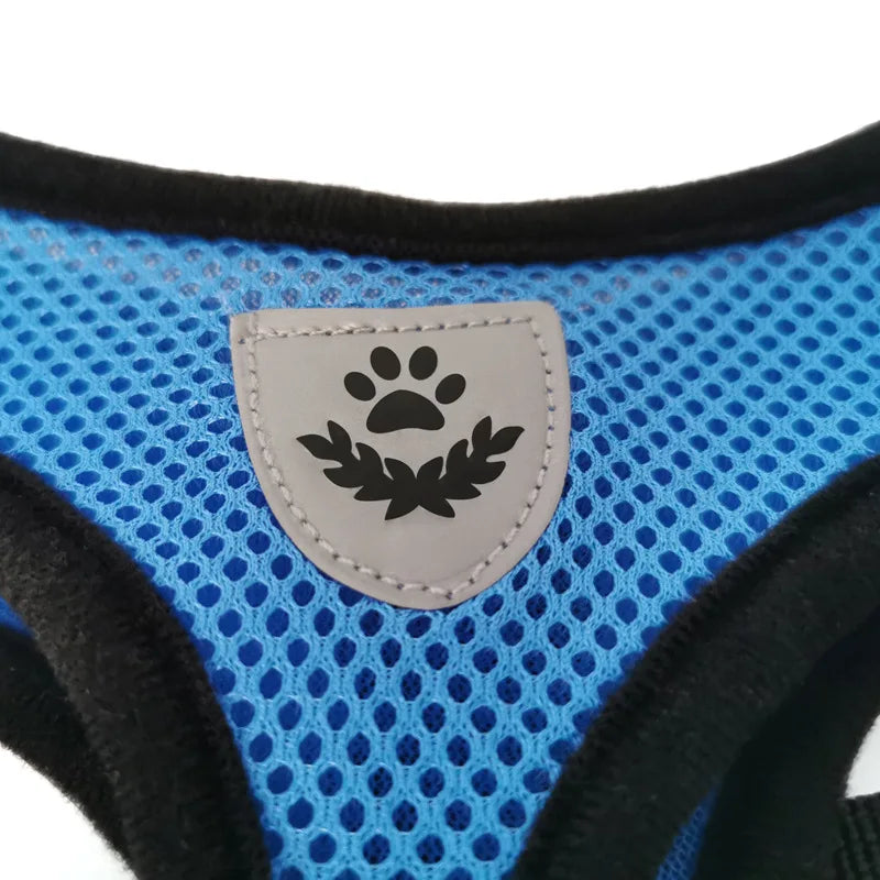 Summer Breathable Adjustable Mesh Harness & Leash for Small Dogs & Cats – Reflective Safety Vest