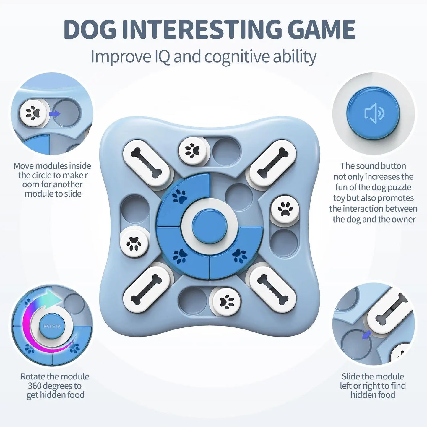 Slow Feeder Interactive Dog & Puppy IQ Food Dispenser Bowl