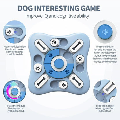 Slow Feeder Interactive Dog & Puppy IQ Food Dispenser Bowl