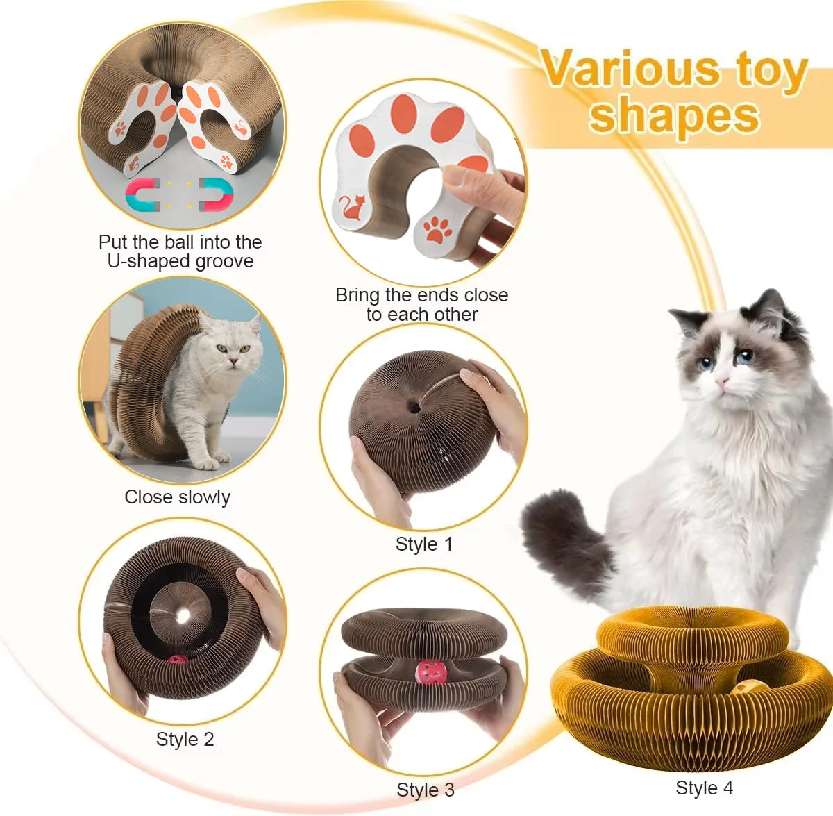 Magic Cat Scratch Organ Toy – 3-in-1 Scratcher, Climbing Frame & Ball Game