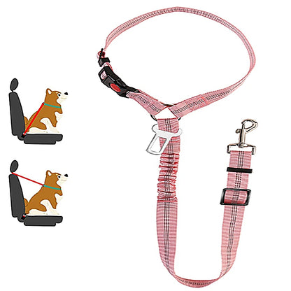 2-in-1 Dog Harness & Car Seat Belt – Adjustable Safety Leash for Pets