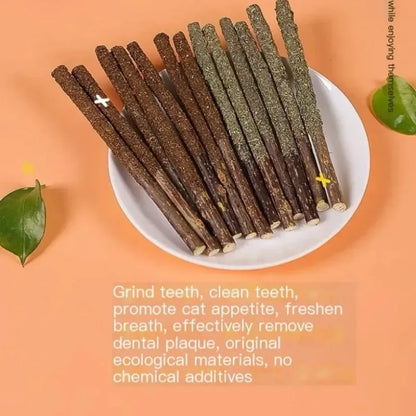 6PCS Natural Silver Vine Cat Sticks – Mint-Flavored Teeth & Scratch Toys