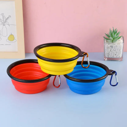 Collapsible Silicone Dog Bowl – 350ml Portable Travel Feeder