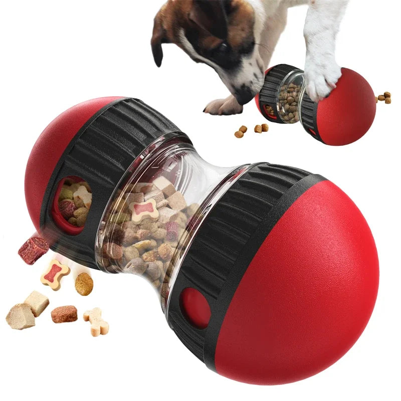 Interactive Dog IQ Toy – Elliptical Rolling Treat Dispensing Ball