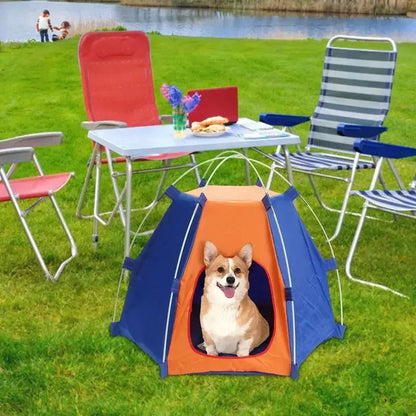 Foldable Waterproof Pet Camping Tent – Outdoor Dog & Cat Kennel