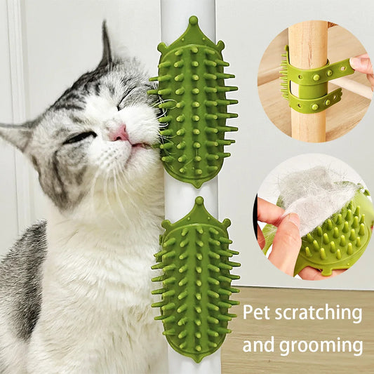 2-in-1 Cat Hair Removal & Massage Comb – Self-Cleaning Grooming Brush