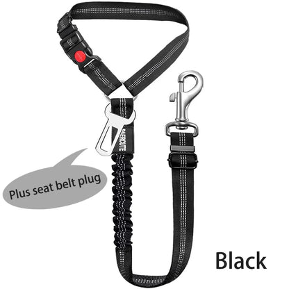 2-in-1 Dog Harness & Car Seat Belt – Adjustable Safety Leash for Pets