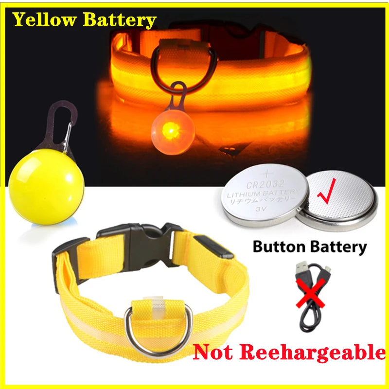 USB Rechargeable LED Glowing Dog Collar