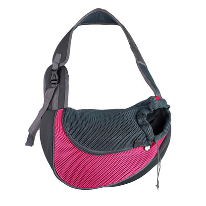 Reflective Mesh Pet Shoulder Bag – Portable Travel Carrier for Cats & Small Dogs