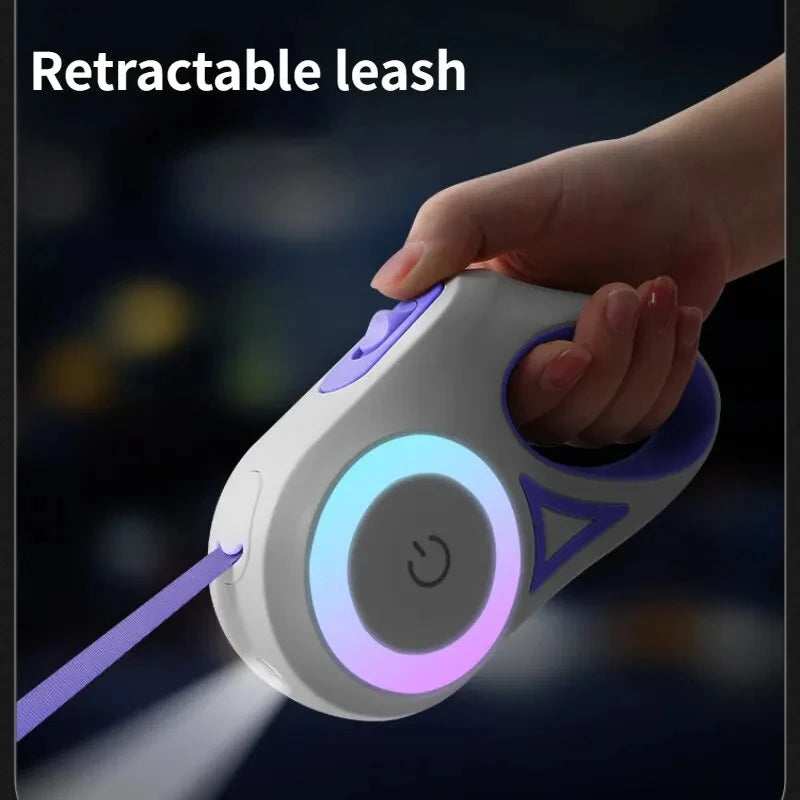 3M/5M Automatic Retractable Dog Leash with LED Flashlight