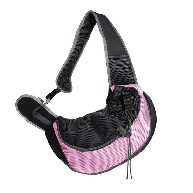 Reflective Mesh Pet Shoulder Bag – Portable Travel Carrier for Cats & Small Dogs