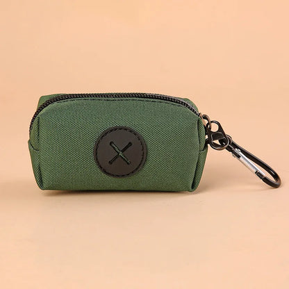 Canvas Dog Poop Bag Holder with Carabiner – Outdoor Pet Waste Dispenser