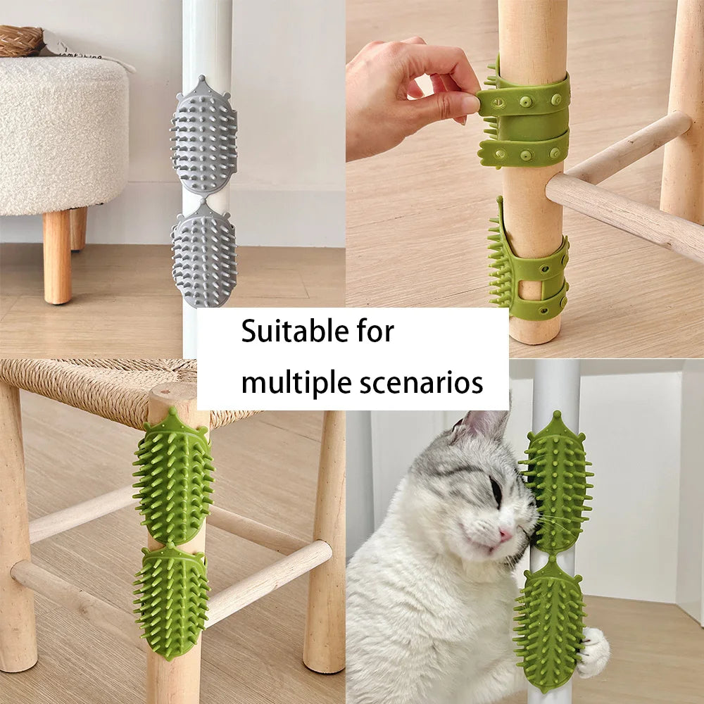 2-in-1 Cat Hair Removal & Massage Comb – Self-Cleaning Grooming Brush