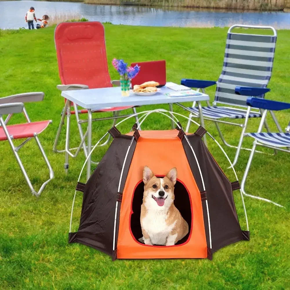 Foldable Waterproof Pet Camping Tent – Outdoor Dog & Cat Kennel