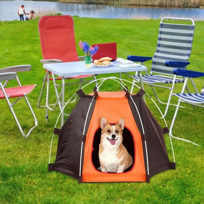 Foldable Waterproof Pet Camping Tent – Outdoor Dog & Cat Kennel