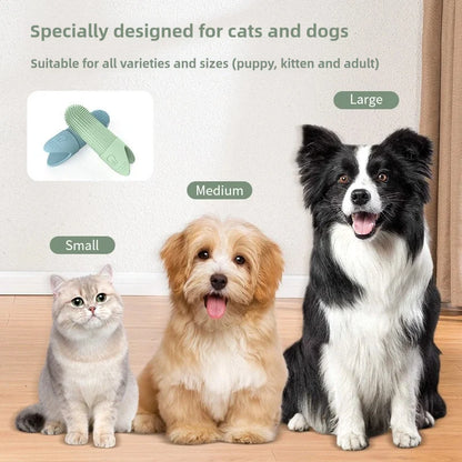 360° Silicone Finger Toothbrush for Dogs & Cats