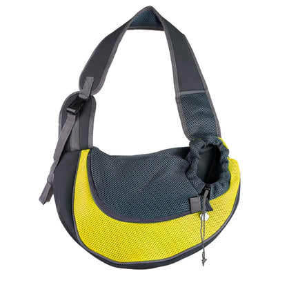 Reflective Mesh Pet Shoulder Bag – Portable Travel Carrier for Cats & Small Dogs
