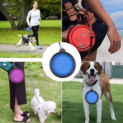 Collapsible Silicone Dog Bowl – 350ml Portable Travel Feeder