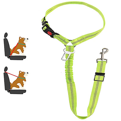 2-in-1 Dog Harness & Car Seat Belt – Adjustable Safety Leash for Pets