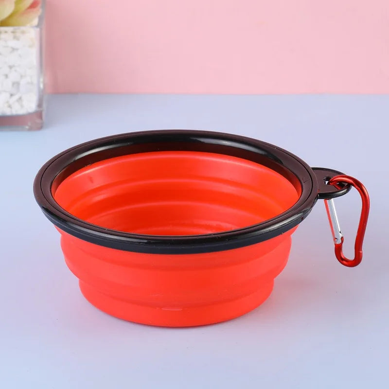 Collapsible Silicone Dog Bowl – 350ml Portable Travel Feeder