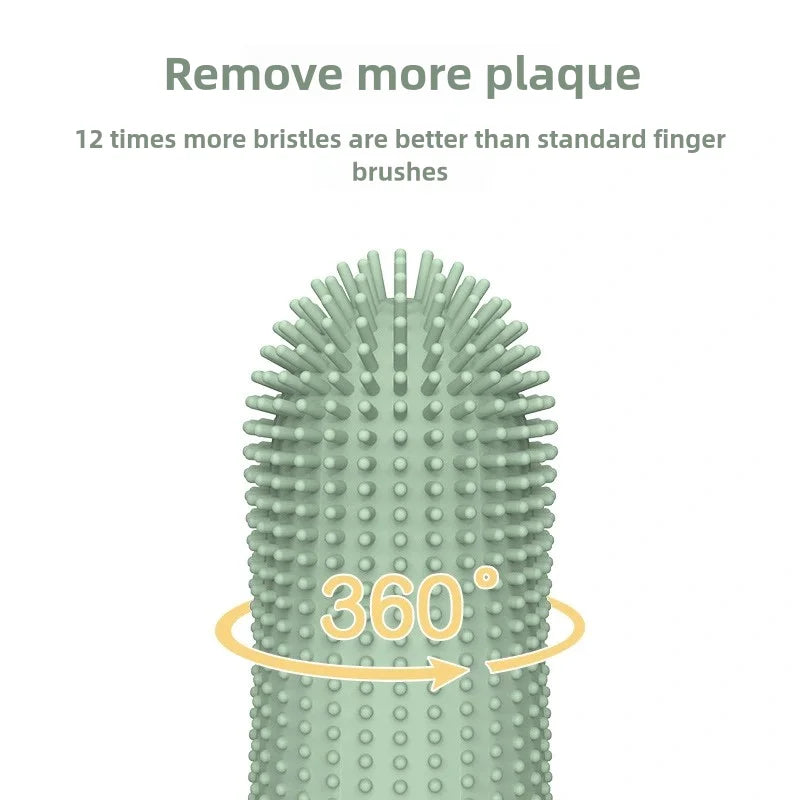 360° Silicone Finger Toothbrush for Dogs & Cats