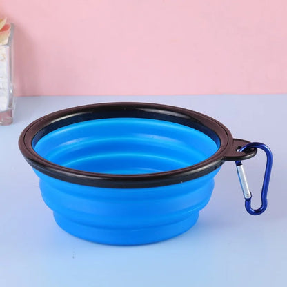 Collapsible Silicone Dog Bowl – 350ml Portable Travel Feeder
