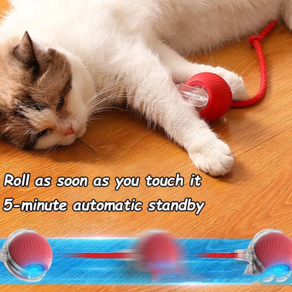 Rechargeable Smart Rolling Cat Toy – Faux Tail Mouse Simulation Ball