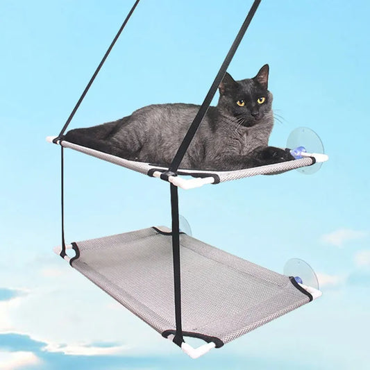 Cat Window Hammock Bed – Hanging Sunny Seat with Suction Cups & Tunnel Design