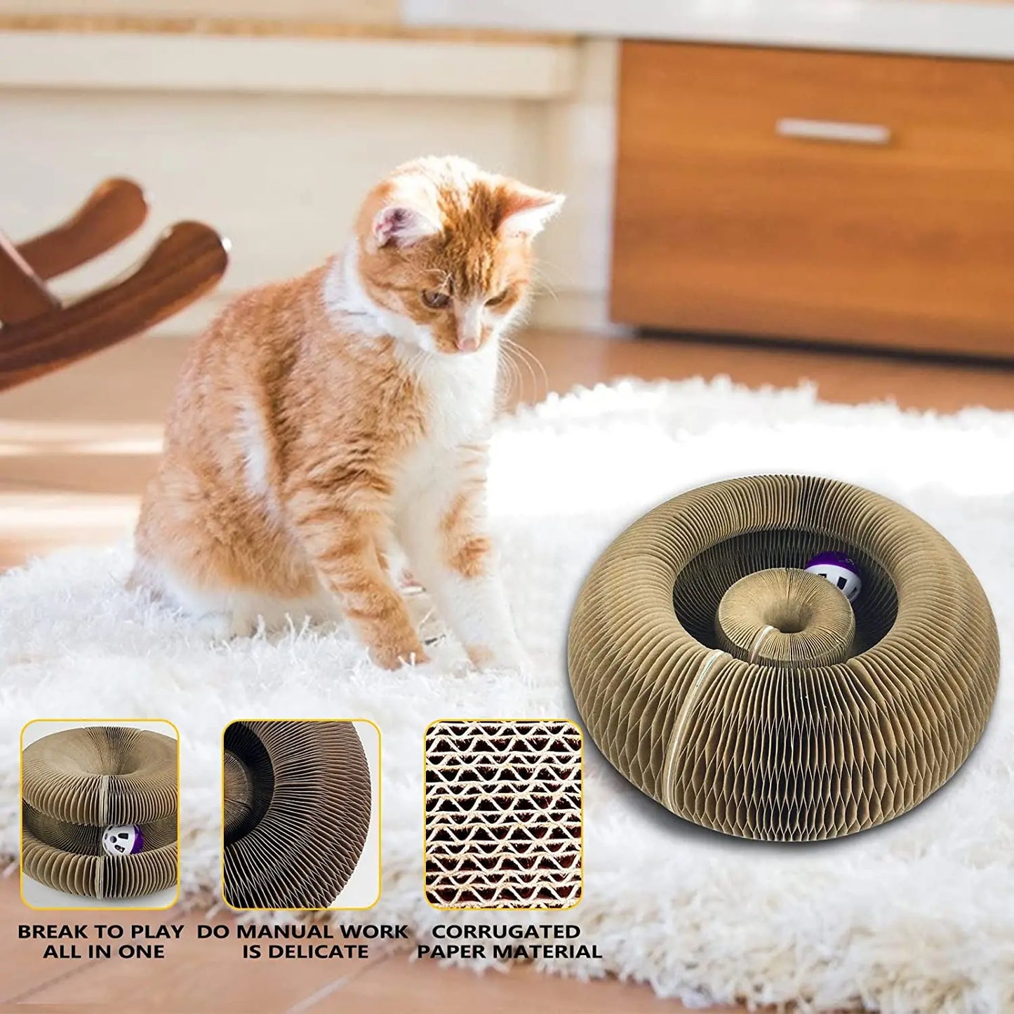 Magic Cat Scratch Organ Toy – 3-in-1 Scratcher, Climbing Frame & Ball Game