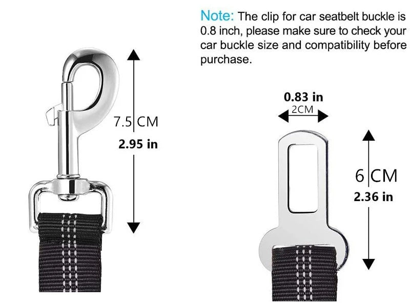 2-in-1 Dog Harness & Car Seat Belt – Adjustable Safety Leash for Pets