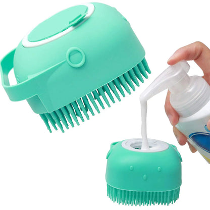 2-in-1 Pet Bathing Brush – Soft Silicone Shampoo Scrubber for Dogs & Cats