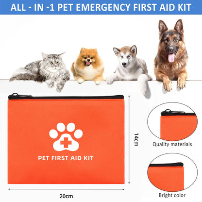 Compact Pet First Aid Kit – Outdoor Medical Pack for Dogs & Cats