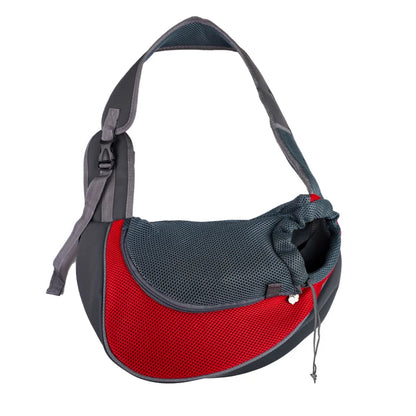 Reflective Mesh Pet Shoulder Bag – Portable Travel Carrier for Cats & Small Dogs