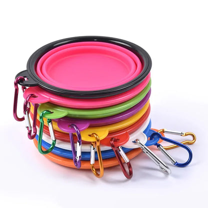 Collapsible Silicone Dog Bowl – 350ml Portable Travel Feeder