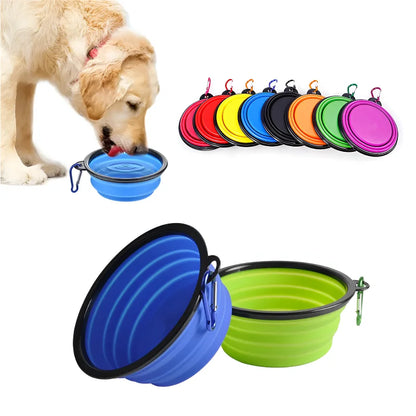 Collapsible Silicone Dog Bowl – 350ml Portable Travel Feeder