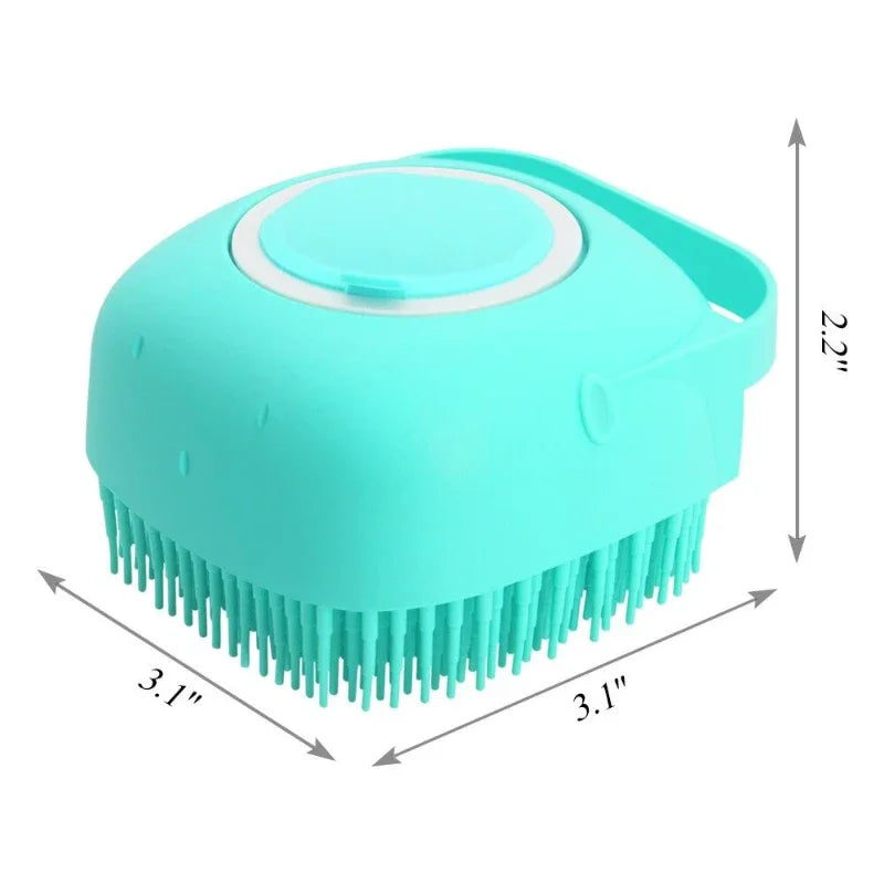 2-in-1 Pet Bathing Brush – Soft Silicone Shampoo Scrubber for Dogs & Cats