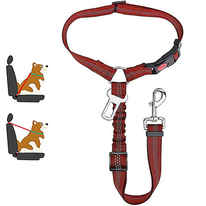 2-in-1 Dog Harness & Car Seat Belt – Adjustable Safety Leash for Pets