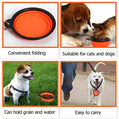 Collapsible Silicone Dog Bowl – 350ml Portable Travel Feeder