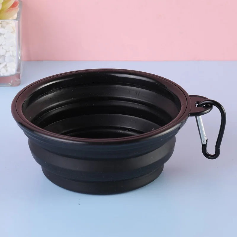 Collapsible Silicone Dog Bowl – 350ml Portable Travel Feeder