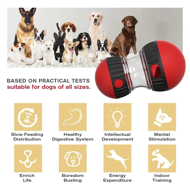 Interactive Dog IQ Toy – Elliptical Rolling Treat Dispensing Ball