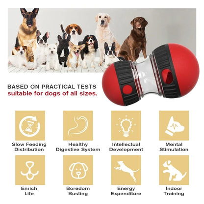 Interactive Dog IQ Toy – Elliptical Rolling Treat Dispensing Ball