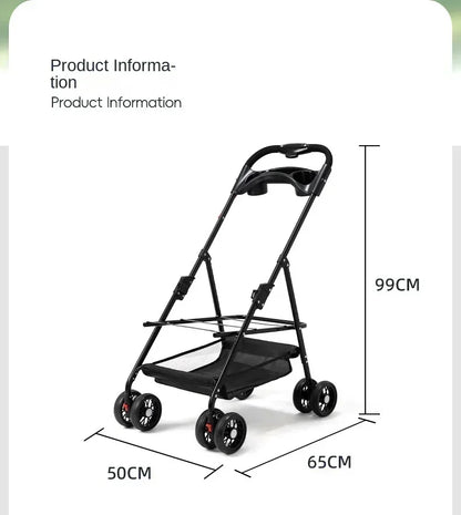 4-Wheel Collapsible Pet Carrier with Storage Bag