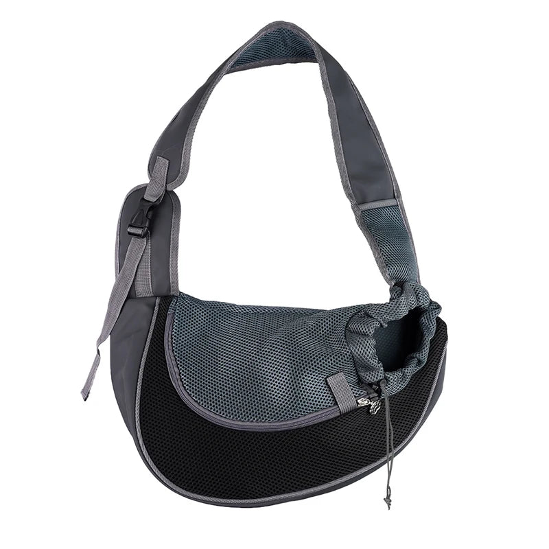 Reflective Mesh Pet Shoulder Bag – Portable Travel Carrier for Cats & Small Dogs