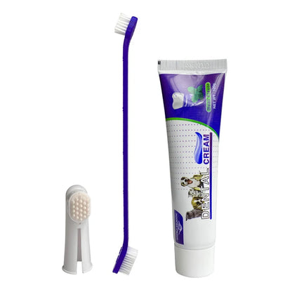 4-in-1 Dog Dental Care Kit – Toothpaste, Toothbrush & Finger Brush Set