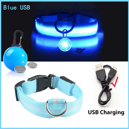 USB Rechargeable LED Glowing Dog Collar